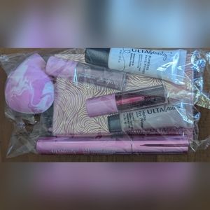 NWT Ulta Beauty beauty bag with 9 piece set: full size multitasking mascara mini